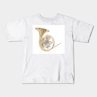 french horn Kids T-Shirt